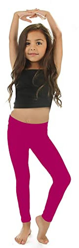 MCA Leggings largos para niña y niña, fucsia, 3XS