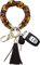 Guidre Schlüsselanhänger Auto Frauen Schlüsselanhänger Armband Autoschlüsselanhänger mit QuasteWeihnachtsgeschenke für Frauen,Handgelen schlüsselkette für Damen (Farbverlauf) (Braun Transparent)