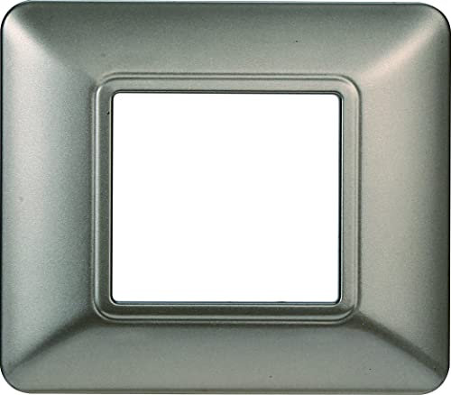 PLACCA IN TECNOPOLIMERO COMPATIBILE CON SERIE BTICINO MATIX 2-3-4-6 MODULI COLORI ASSORTITI (2 MODULI, TITANIO)