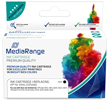 MediaRange Tintenpatrone, für/ersetzt HP Nr. 934 XL (BK), mit Chip, schwarz