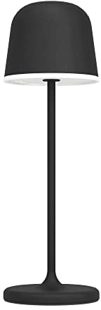 EGLO LED Außen-Tischlampe Mannera, Nachttischlampe Touch dimmbar, Outdoor Tischleuchte aus Metall in Schwarz und Kunststoff Weiß, Lampe Schlafzimmer warmweiß, IP54