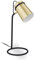 Relaxdays Schreibtischlampe, Metall Tischleuchte, schwenkbarer Schirm, E14 Fassung, Bürolampe mit Kabel, Gold/schwarz