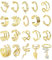 CASSIECA 20 Pcs Ear Cuff Set für Damen 14K Gold Ohrmanschette Ohrringe Fake Ohrringe Earcuffs Clip Ohrringe Non Piercing Helix Knorpel Wrap Cuff Ohrringe Ohrklemme