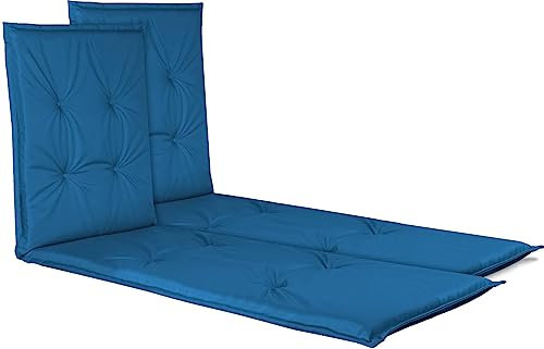 normani 2 Aulfagen Gartenliegen Sonnenliegen Auflage - 2er Set Strandliege Polsterauflage mit weicher und langlebiger Füllung aus wasserdichtem Material Farbe Marine