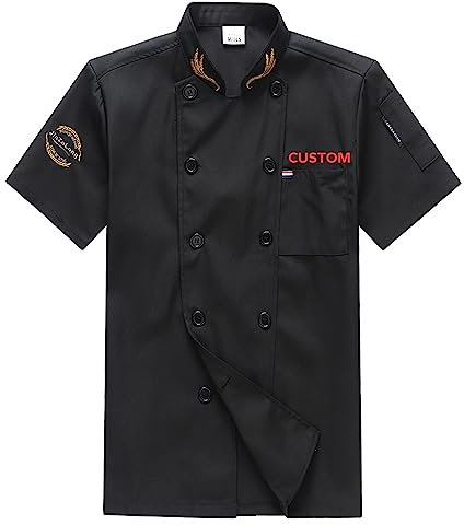 Dobraya Maßgeschneiderter Kochmantel Personalisiertes Kochshirt Gestickter Name Kochjacke Küchen-Koch-Shirt Uniformen Mit Taschen