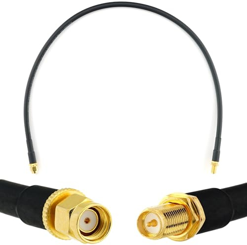 50cm RP-SMA Stecker auf RP-SMA Buchse Koaxialkabel — 0.5 Meter Verlustarmes HF-240 (LMR 240 Äquivalent) Antennenkabel 50ohm Verlängerungskabel — für WiFi Router Antenne Wireless RF WLAN Radio Modem