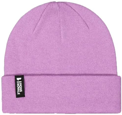 Mons Royale Mccloud Beanie Pink - Merino Lässige moderne Merino Beanie, Größe One Size - Farbe Orchid