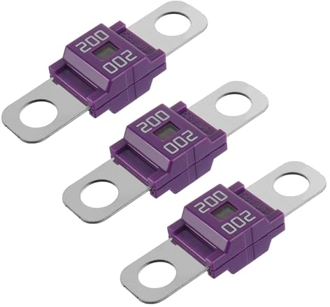 BOJACK Midi Hochstromsicherung Bolt-on Sicherung 200A Ampere lila für PKW, LKW, Baufahrzeuge, Busse, Wohnwagen (3 Stück 200A)