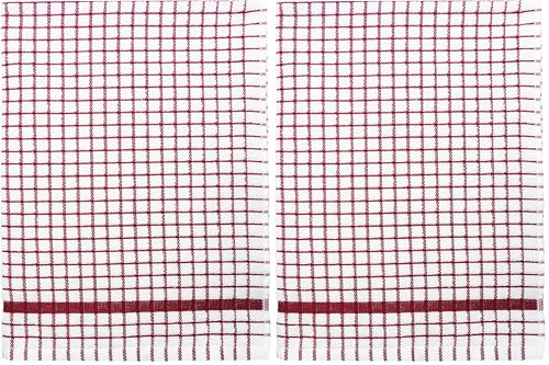 Samuel Lamont & Sons Poli-Dri Tea Towel Burgundy, Size 50cm x 70cm, 100% Cotton Terry Towelling, Ultra-Absorbent & Super Soft, Machine Washable, Burgundy, One Size (Pack of 2)