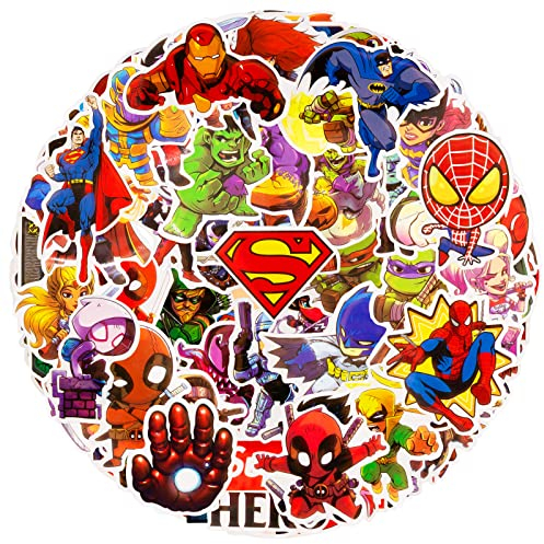 Chukua 100 Stück Avengers Sticker Kinder, Personalisierte Aufkleber Kinder, Anime Sticker Set, wasserdichte Superhelden Sticker, für Scrapbook, Laptop, Fotoalbum, Skateboard