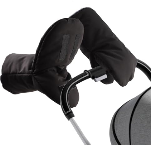 Stroller Hand Muff Windproof Anti-Freeze Pram Hand Warmer Warm Baby Stroller Gloves Pushchair Mittens (Black-2)