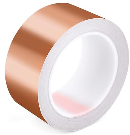 VMUTGA Kupferband Gegen Schnecken, Kupferfolie Klebeband, 50mm x 20m Schneckenzaun Schneckenschutz für Hochbeet Pflanzen, Erdung Löten und Schneckenabwehr