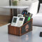 Gift Kya De Remote Stand with 3 Sections | Wooden Remote Holder for Living Room, TV, and AC | Stationary Organizer | 3 in 1 | Ideal for Home and Office (Tree Wood), Brown