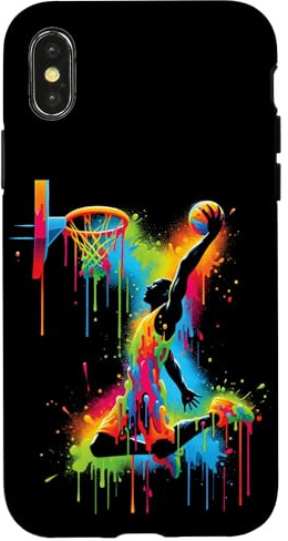 Basketball Slam Dunk Splash Farbe Sport Hülle für iPhone X/XS