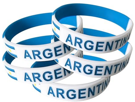 TARIFA UNITED Silikon Armbänder 5er Pack Argentinien Flagge Manschette Unisex Armband