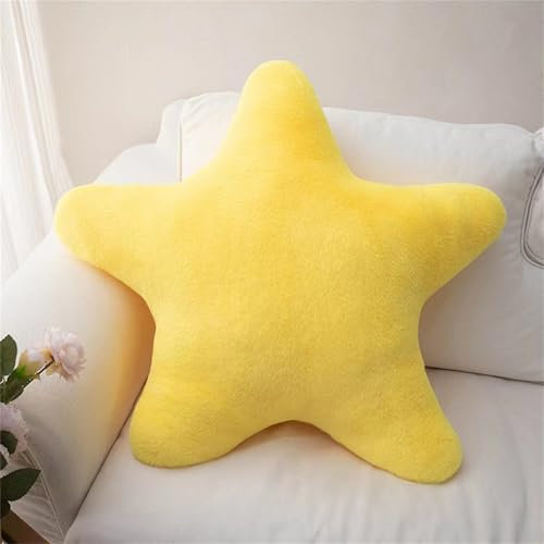 Champracer Kissen Stern Plüschkissen, Kuschelkissen Kinder, Weiche Flauschige Sternform Zierkissen, Stern Wurfkissen für Mädchen & Jungen Zuhause Schlafzimmer (Gelb,40 cm)