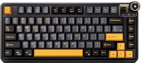 x Aula Wireless Mechanical Keyboard, 75% Bluetooth Mechanical Gaming Keyboard, 81 Keys, Compact Hot Swap Keyboard, RGB Backlight, 2.4GHz / USB-C Cable / BT5.0 for Tablet