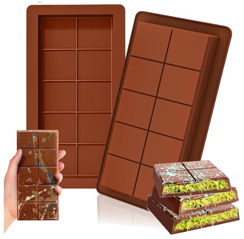 2 Stück Schokoladenform Silikon,Schokoladentafel Tief Form,Schokoladenform Dubai Schokolade,Dubai Schokolade Form Schokolade für Schokolade Praline Süßigkeiten