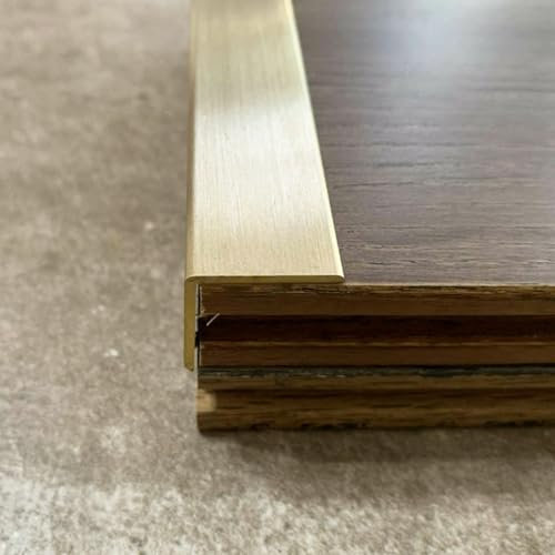 Brass Stair Nosing Edge Trim/Stair Edge Protector for Wood Stairs, Narrow Floor Transition Strip/Gap Cover Bar, Safety Step Tread Stair Edging Guard Metal(W-20mm(0.78),L-100cm(39.5))