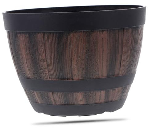 SUPVOX Maceta De Plástico Retro De Gran Capacidad con Imitación De Madera para Jardín