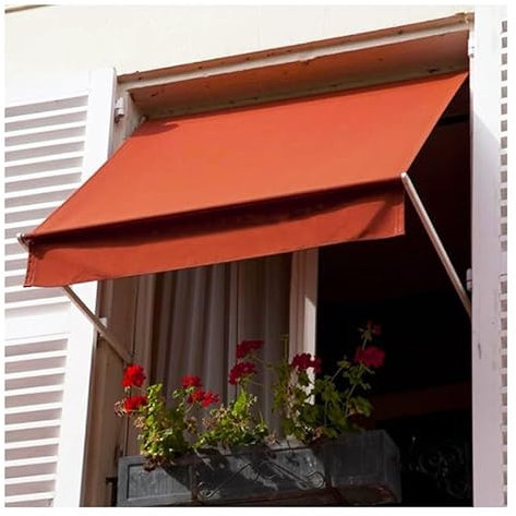 PFCDZDU Stores Rétractables Manuels À Bras Tombants avec Manivelle Fenêtres Portes Auvent Pare-Soleil Protection UV Abri pour Terrasse Balcon Extérieur(150x50x50cm)