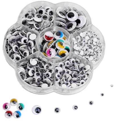 Auriselle 700 Piezas Ojos Autoadhesivos De Seguridad Ojos De Colores Para Pegar En Manualidades, 4/5/6/7/8/10/12 mm