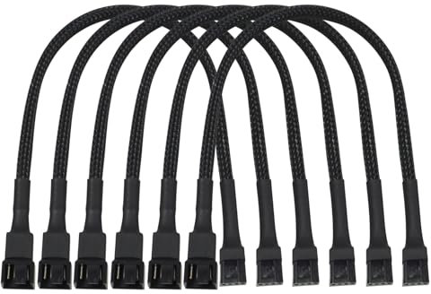 LLFYXM 4 Pin PWM Fan Splitter Extension Cable, 6PCS PC Power Cable 30cm High Performance Computer PWM Temperature Control Cooling Compatible with Most Case Cooling Systems
