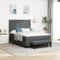 vidaXL Boxspringbett mit Matratze & Bank Dunkelgrau 140x200 cm Stoff Stylisches Design Bequeme Unterstützung Einfache Montage Perfekt für Schlafzimmer Modernes Doppelbett Gästezimmermöbel