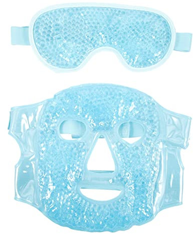 Abaodam Kühlmaske Satz Wiederverwendbare Gel Augenmaske Kühlende Gesichtsmaske für Stressabbau PVC Material für Männer und Frauen für Entspannung und Schwellungen