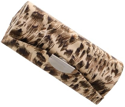 VALICLUD Pochette de Rangement Rouge à Lèvres en Soie Léopard Mini Compact avec Miroir pour Paquet à Main Femme Protection Rayures et Chocs