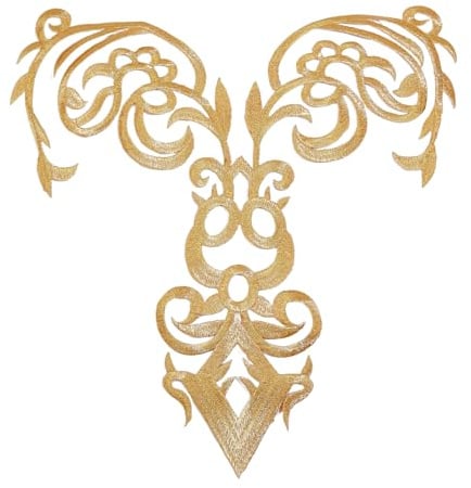 letsinstyle 19.29 x 9.65 Zoll Goldene Blumen Stickerei Aufnäher Aufnäher Mit Kronen Metallblättern Zum Aufnähen Oder Aufbügeln Ethnische Spitzenapplikation Für Brautkleid