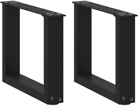Hoopleep Couchtischbeine U-Form 2er-Set Schwarz, 40x30 cm Stahl, robuste Metallbeine mit Nivellierfüßen für DIY Möbelprojekte und stabile Tischunterstützung
