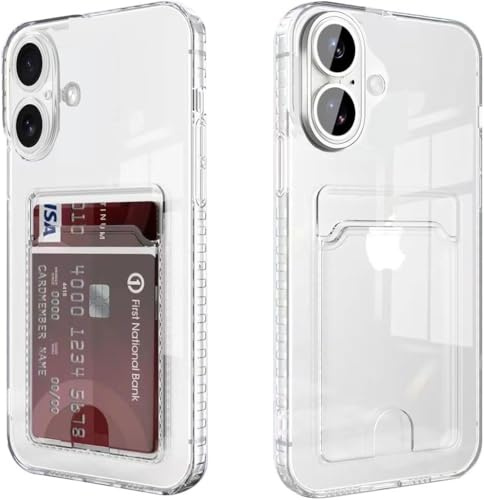 Cesryorsis für iPhone 17 hülle mit kartenfach, Durchsichtig TPU Handyhülle, Ultra Dünn, Soft, Stoßfest Schutzhülle,Bumper Cover for iPhone 17