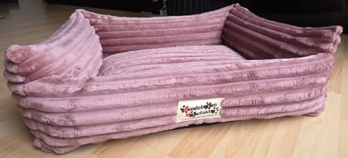 Hundebettenmanufaktur Tierbett Hundebett Comodo mit Cordbezug (rosa, 50 cm X 40 cm, PUR-Schaumstoff)