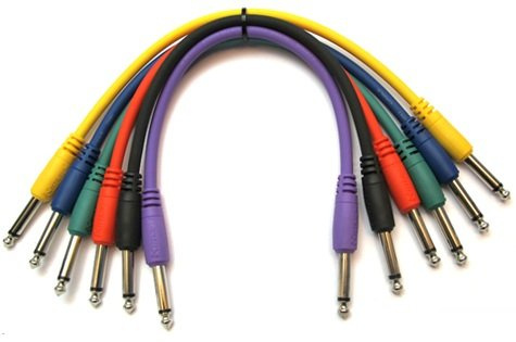 6 Color, 1foot 1/4 Mono TS Male to Male Instrument Audio Patch Cable