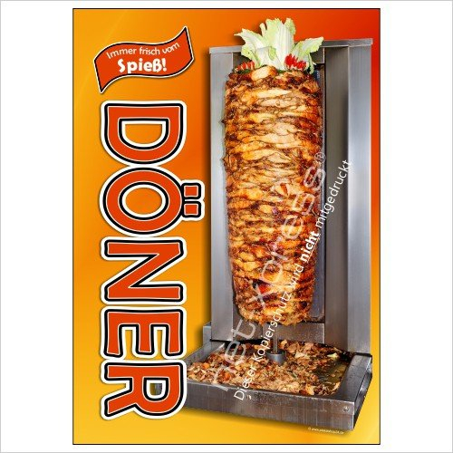 net-xpress Dönerplakat Bild Dönerspieß A1 Werbeplakat Plakat Poster Döner Dönerspieß