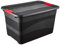keeeper Transportbehälter mit Deckel und Schiebeverschluss, Extra Stabil, 59,5 x 39,5 x 34 cm, 52 l, Eckhart, Graphit Grau