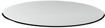 AEARJOHN Kaminplatte G22 Elipse 6 mm x 1500 mm x 1200 mm ESG mit 18mm Facette Glasplatte Bodenplatte Funkenschutzplatte Funkenschutz Ofenplatte Kaminglas