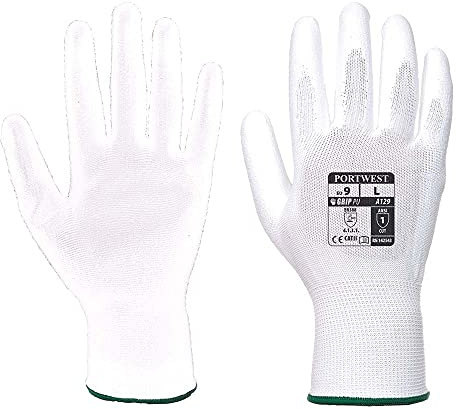 Portwest PU Handfläche Handschuh 480 Paar - Weiß, Size: XX-Large