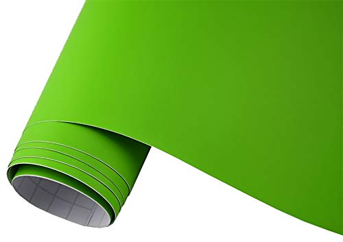 Neoxxim 26.64€/m2 Premium Auto Folie - GRÜN Lime MATT 30 x 150 cm - blasenfrei mit Luftkanälen ca. 0,15mm dick Folierung folieren bekleben
