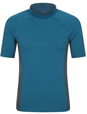 Mountain Warehouse Mens UV Rash Vest - Lightweight, Quick Drying & Stretchy T-Shirt with UPF 50+ & Flat Seams - for Spring Summer, Beach, Swimming, Water Sports Petrol 3XL