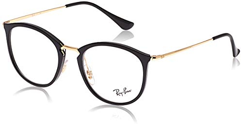 Ray-Ban Unisex-Erwachsene 0RX 7140 2000 51 Brillengestelle, Schwarz (Shiny Black)