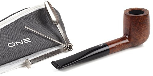 Pipa Savinelli One Starter Kit (106, 9mm) con accessori - Modello Billiard - Finissaggio Liscio naturale in radica