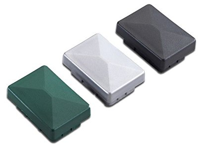 MEIN GARTEN VERSAND Grüne Pfostenkappe/Pfostenabdeckung aus Kunststoff für Metallpfosten/Pfosten für Doppelstab-Zaun im Maß 6 x 4 cm