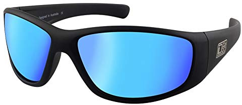 Dirty Dog Polarised Matt Black Wolf Sunglasses Ice Blue Mirror 53514