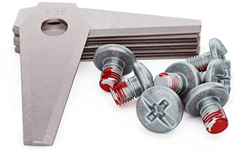 MOWHOUSE Juego de Cuchillas de Repuesto Cortacésped - Recambio de Cuchillas de Acero Inoxidable Endurecido Compatible con Bosch Indego - 9 piezas, 9 tornillos