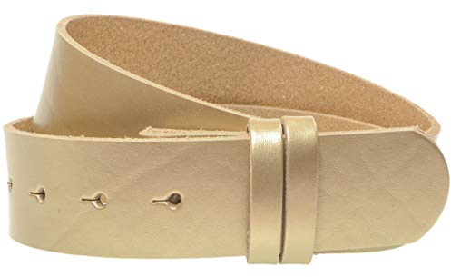 Luca Kayz Damen-Ledergürtel Wechselgürtel ohne Wechselschnalle CALVADOS 4cm Gold 85cm