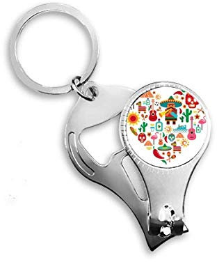 Sombrero Suger Crâne mexicain flamant rose mexicain porte-clés porte-clés décapsuleur