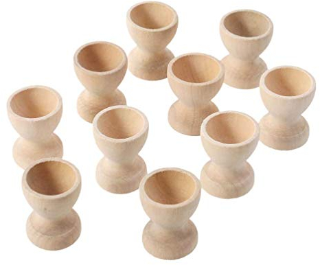 12pcs Wooden Egg Holder Cup Household Kitchen Eggs Holding Tabletop Refrigerator Egg Container Holder Wood Storage Boiled Egg Holder