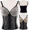 SEXYSY Qualität Frauen Mode Sexy Dessous Glitzer Niet Schwarz Club Punk Dance BH Top Taille Trainer Korsett Gothic Gold Korsetts